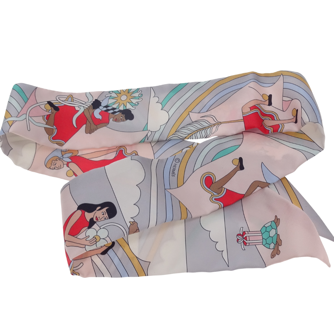 Hermes Carres Volants Twilly 100% Silk