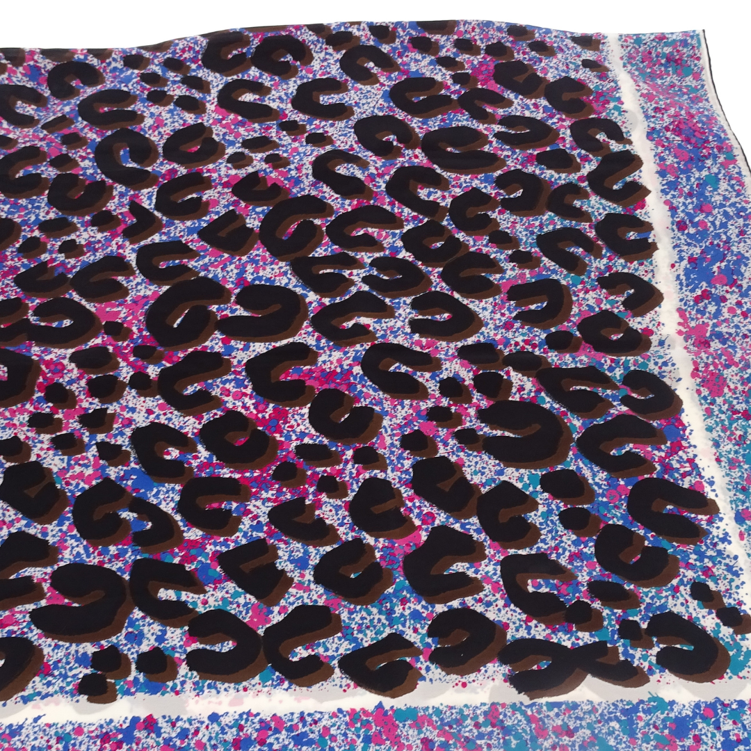 Louis Vuitton Large Silk Scarf Rare Stephen Sprouse Collection Leopard