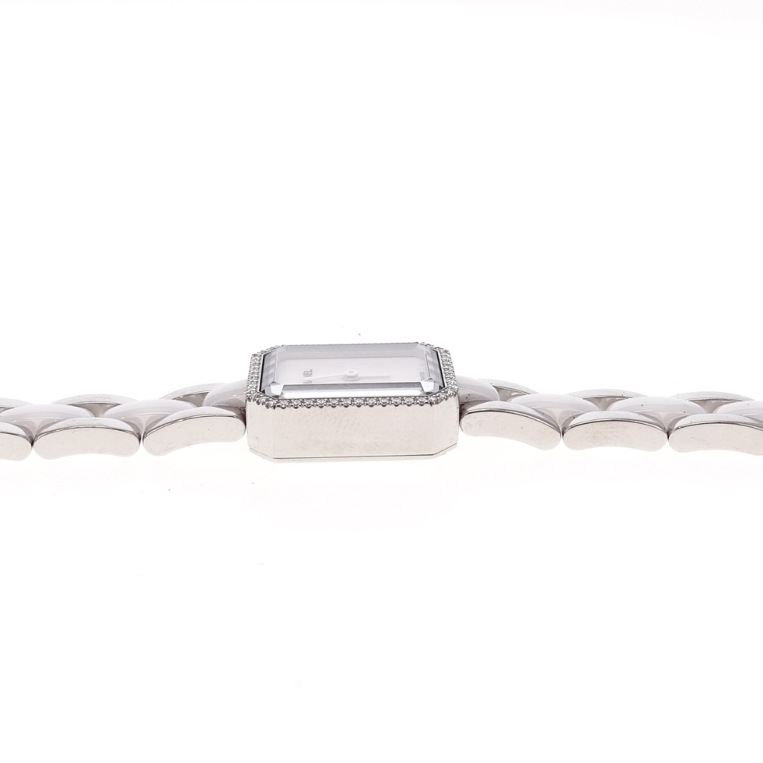Chanel Première Ceramic Watch Steel and White Ceramic with Diamond Surround Face