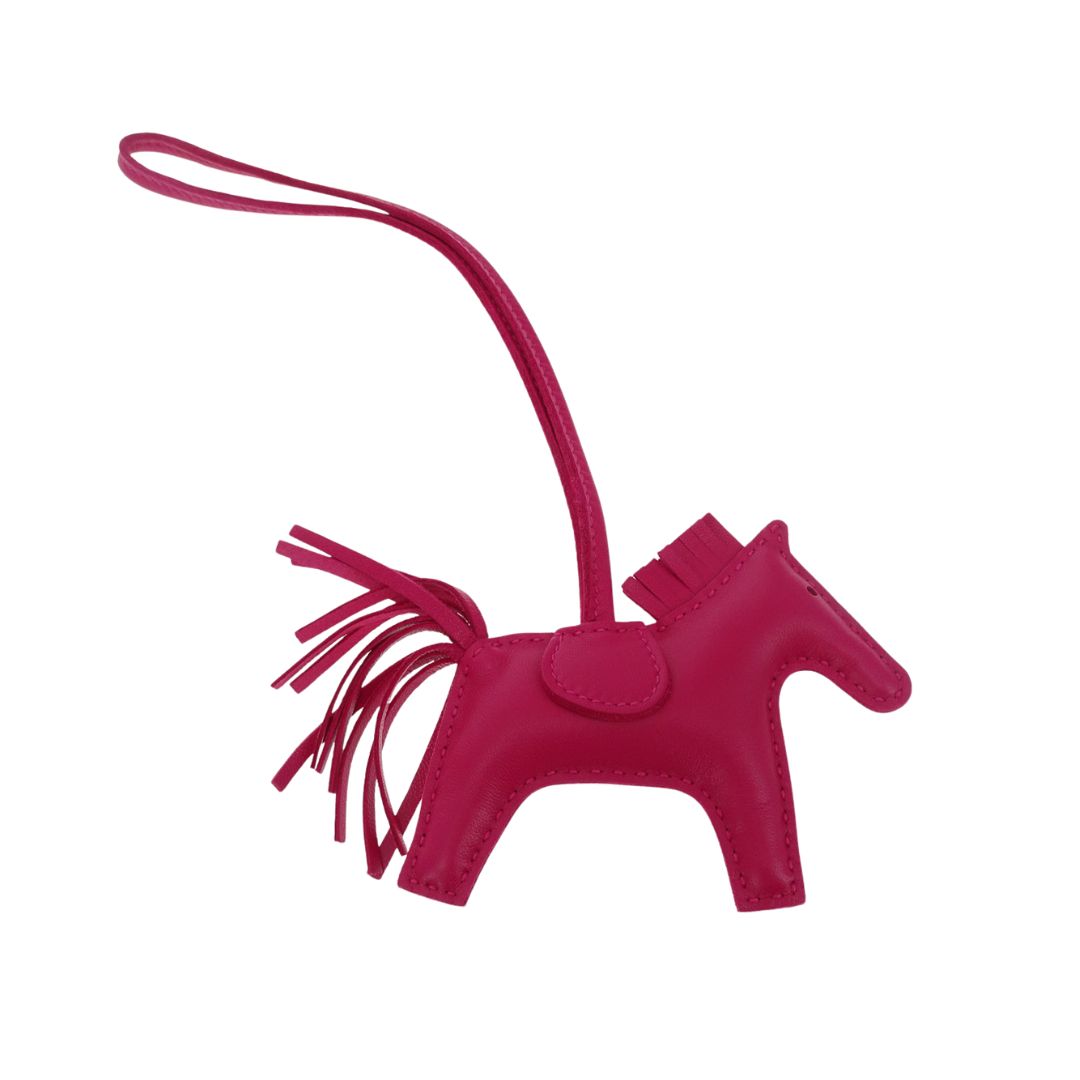 Hermes Rodeo PM Bag Charm Milo Lambskin In Mexico Rose