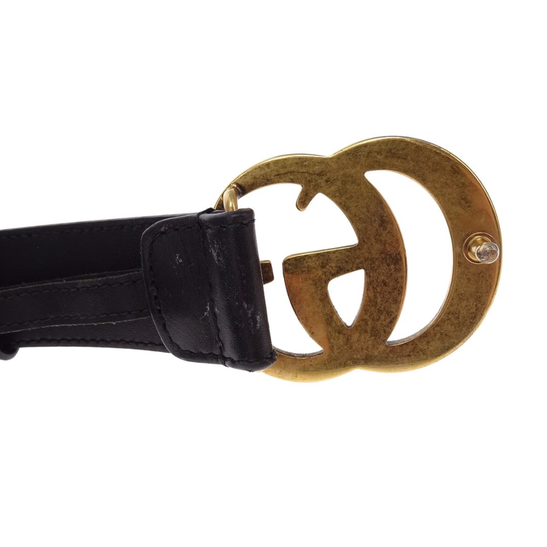 Gucci 3cm Belt GG Black GHW 80cm
