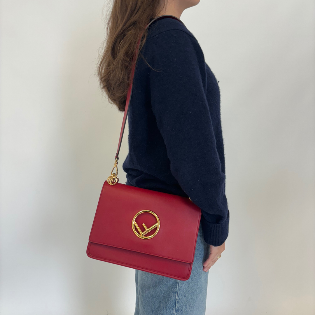 Fendi red shoulder bag clearance