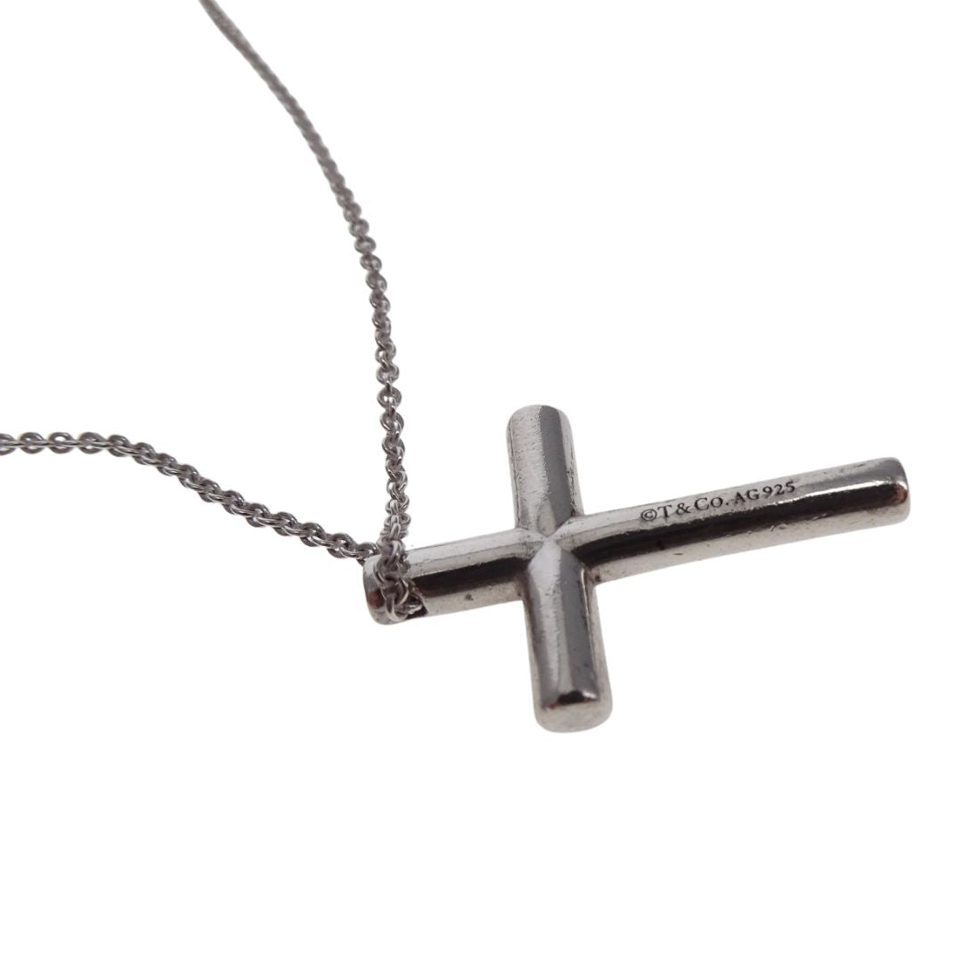 Tiffany & Co Cross Pendant On Chain By Elsa Peretti Sterling Silver
