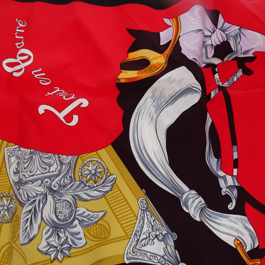 Hermes Tout En Carre Red Silk Scarf 90cm