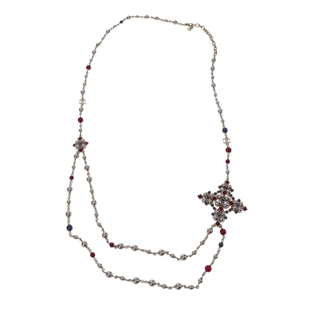 Chanel A16 Gripoix Goldtone Metal Bead And Jewel