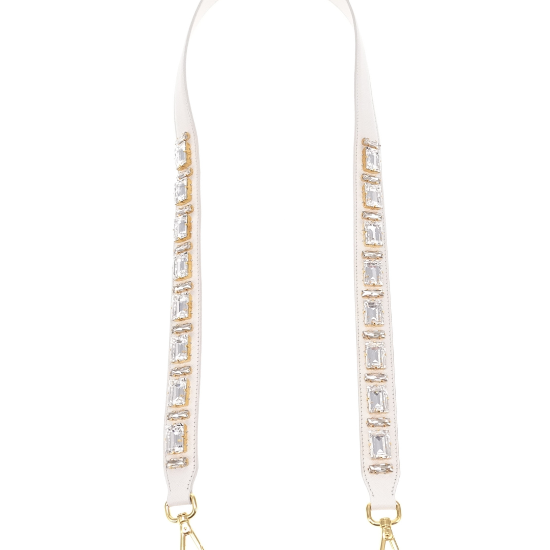 Prada Strap White Leather and Crystal GHW