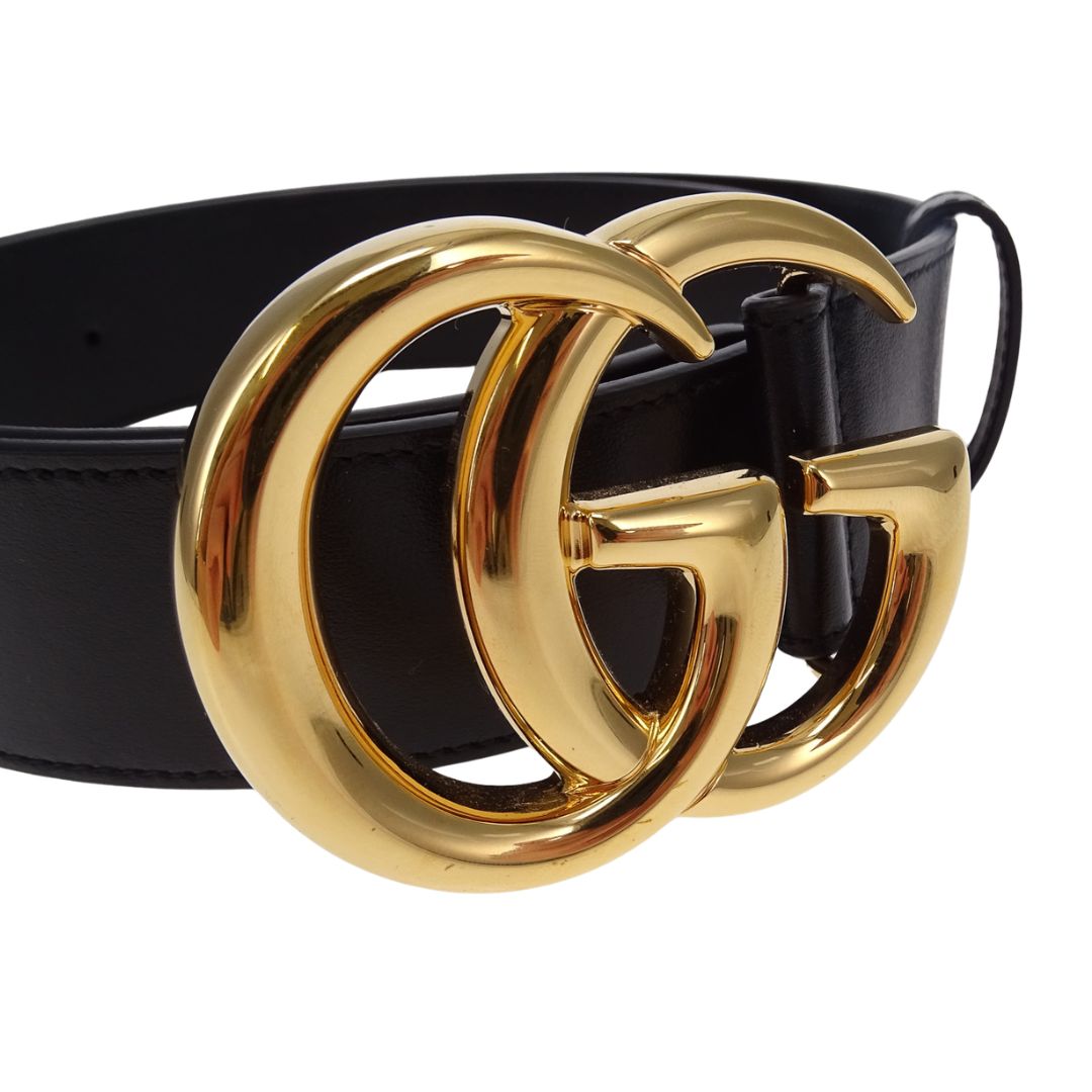 Gucci Marmont GG Wide Leather Belt Black 85/34