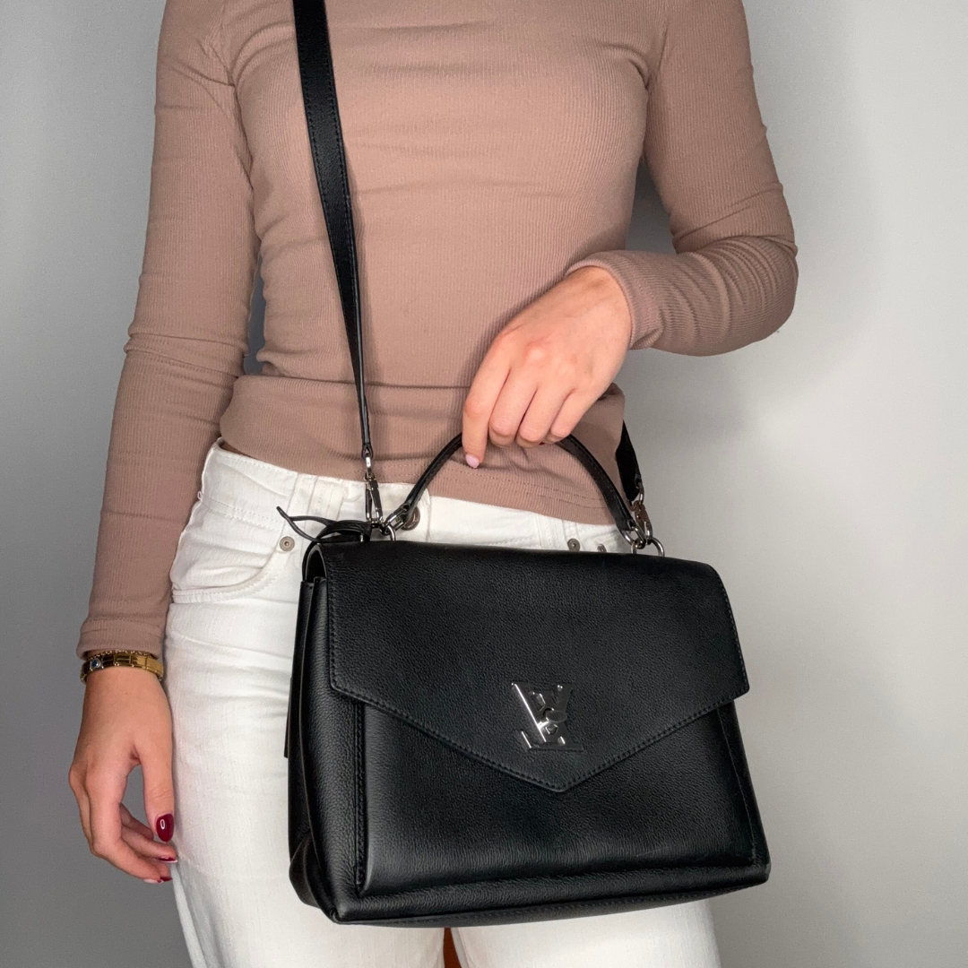 Louis Vuitton MyLockMe Satchel Black Leather and SHW (NFID 2022)