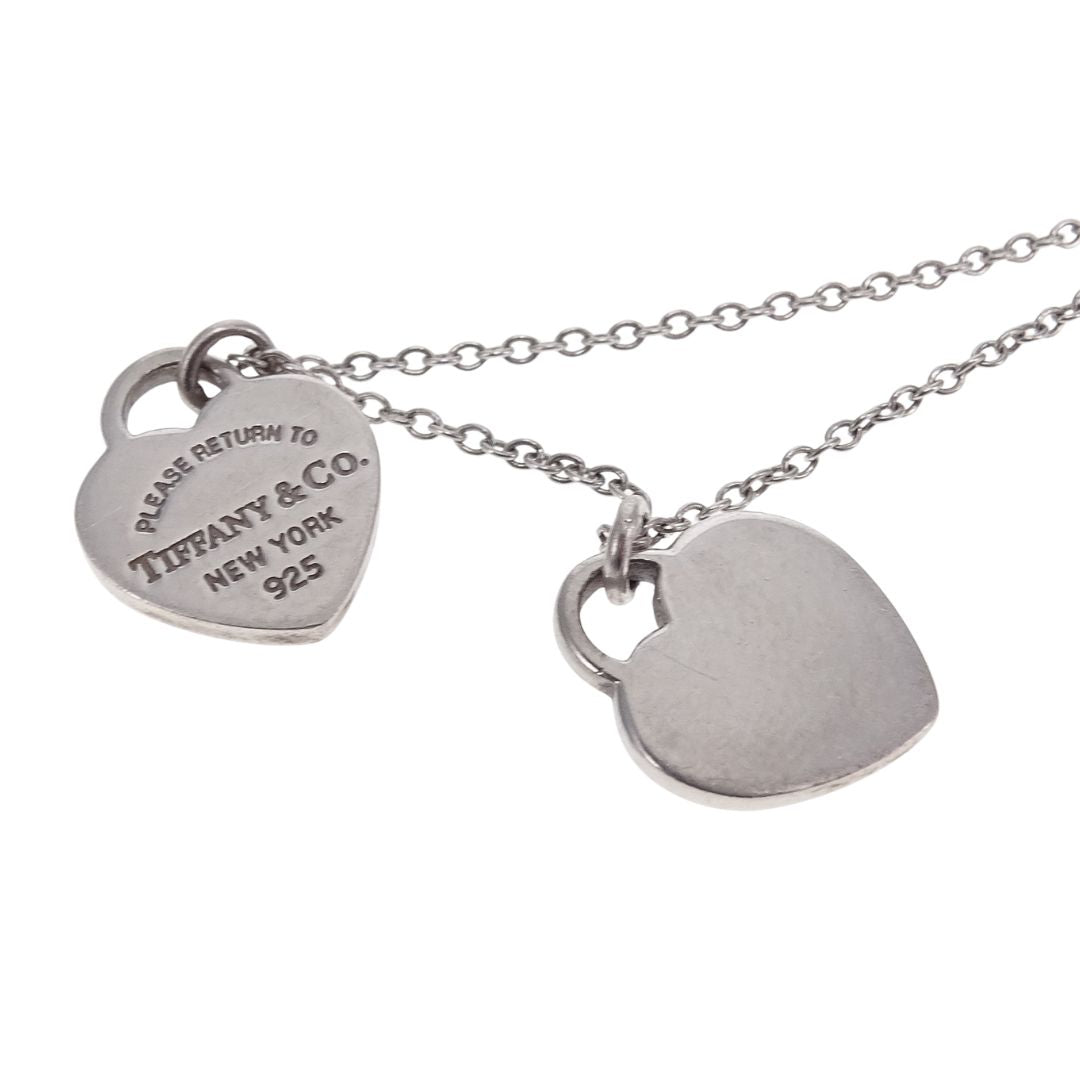 Tiffany & Co Double Mini Heart Tag In Sterling Silver With RTT