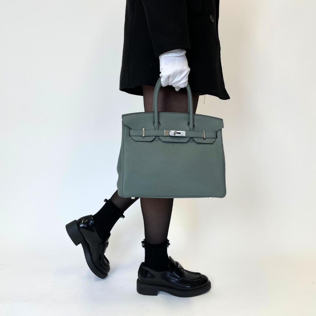 Hermes Birkin 30 Vert Amande Togo Leather Palladium Hardware 2019
