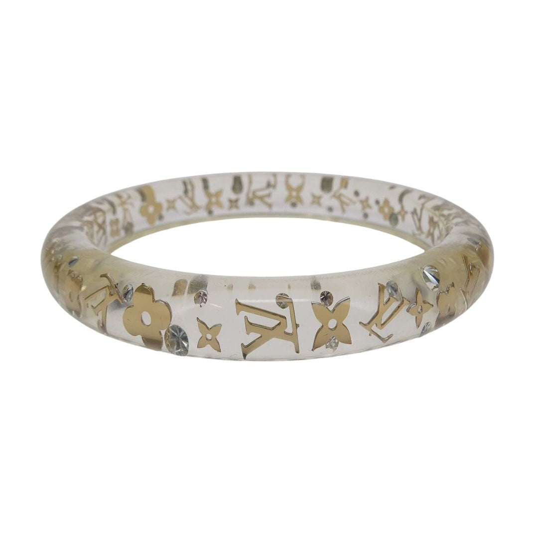 Louis Vuitton Monogram Inclusion Bangle Clear Resin/Gold (S)