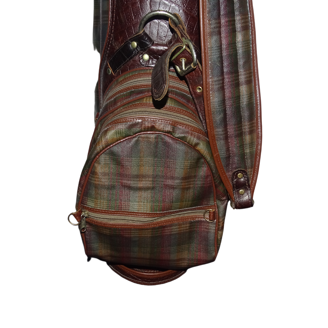Mulberry Check Canvas & Congo Leather Golf Bag