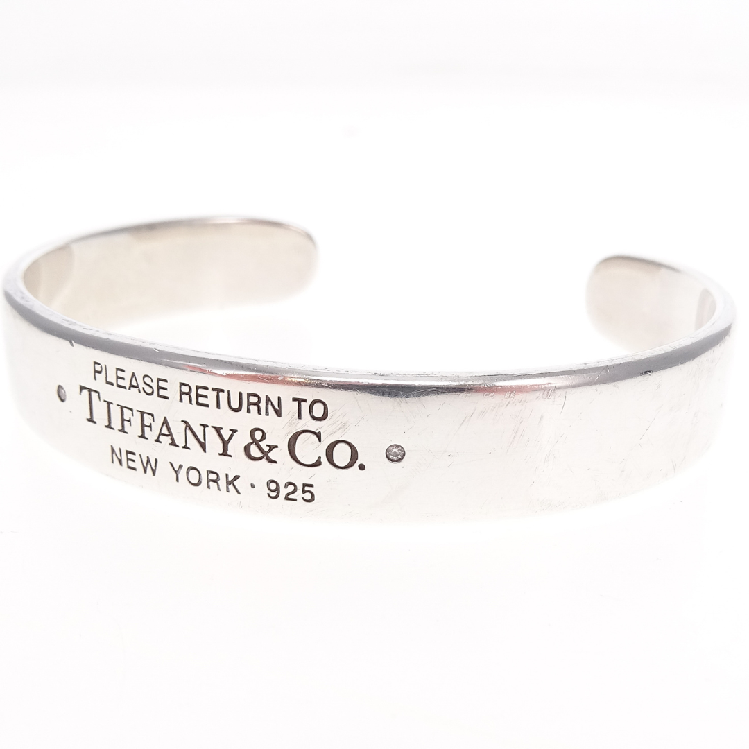 Bracelet jonc RTT Tiffany & Co en argent sterling avec diamants