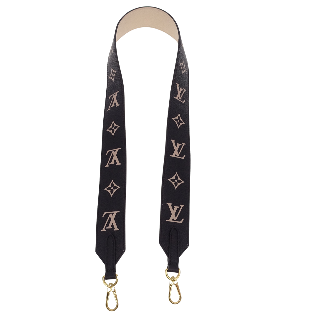 Louis Vuitton Strap For Shoulder Bags In Noir & Beige Monogram