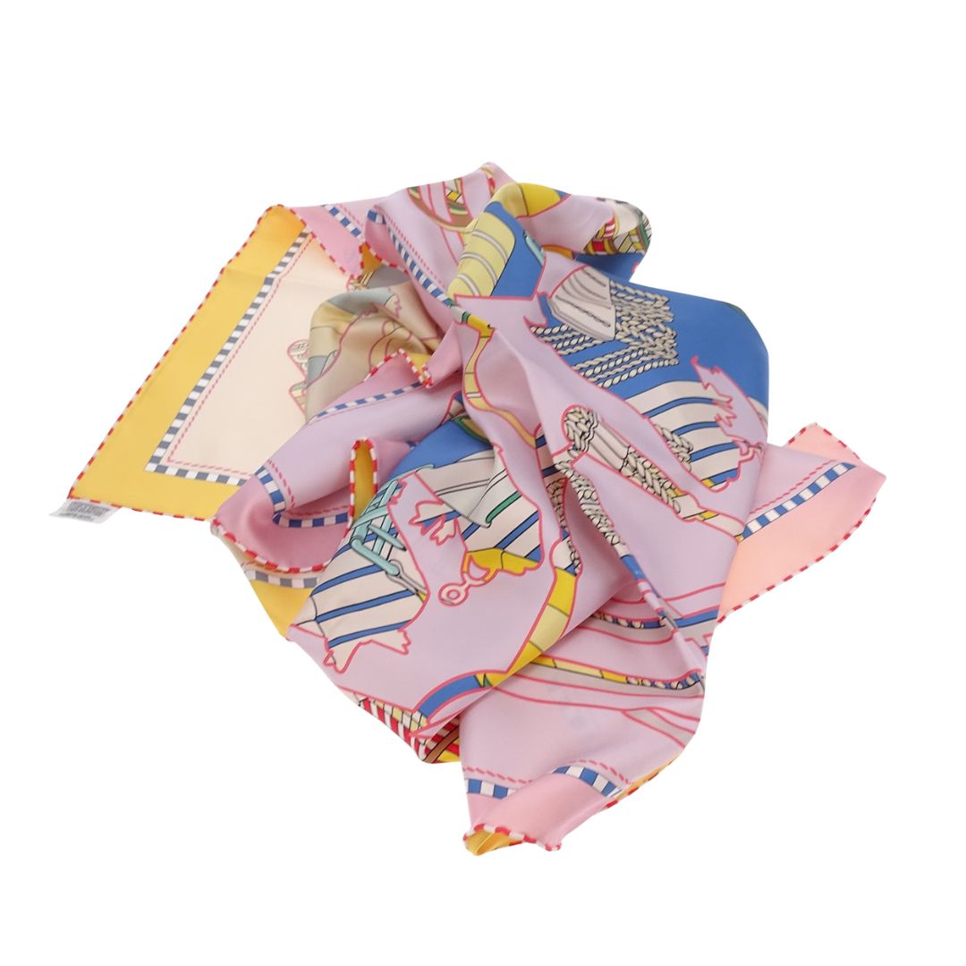 Hermes Tatersale En Zigzag 90 Scarf 100% Silk