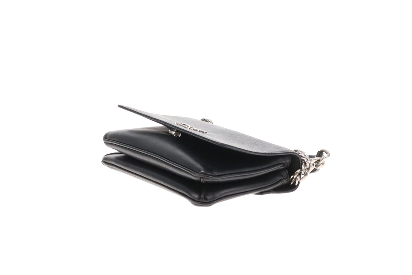 Prada Saffiano & Calf Leather Small Chain Crossbody Black