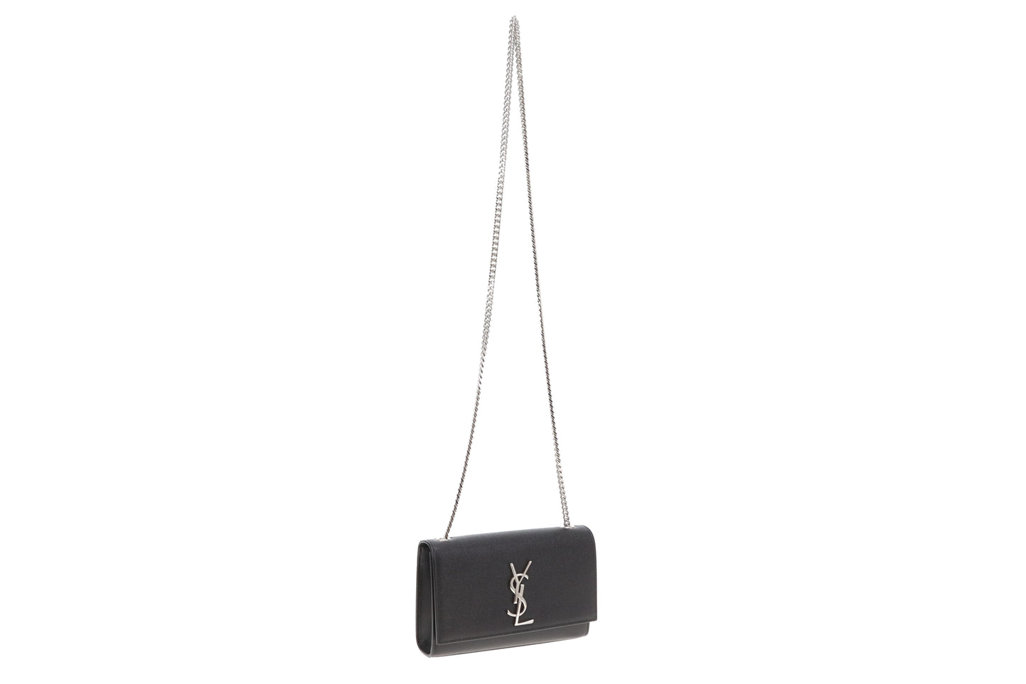 Saint Laurent Kate Medium Grain De Poudre Chain Bag Black