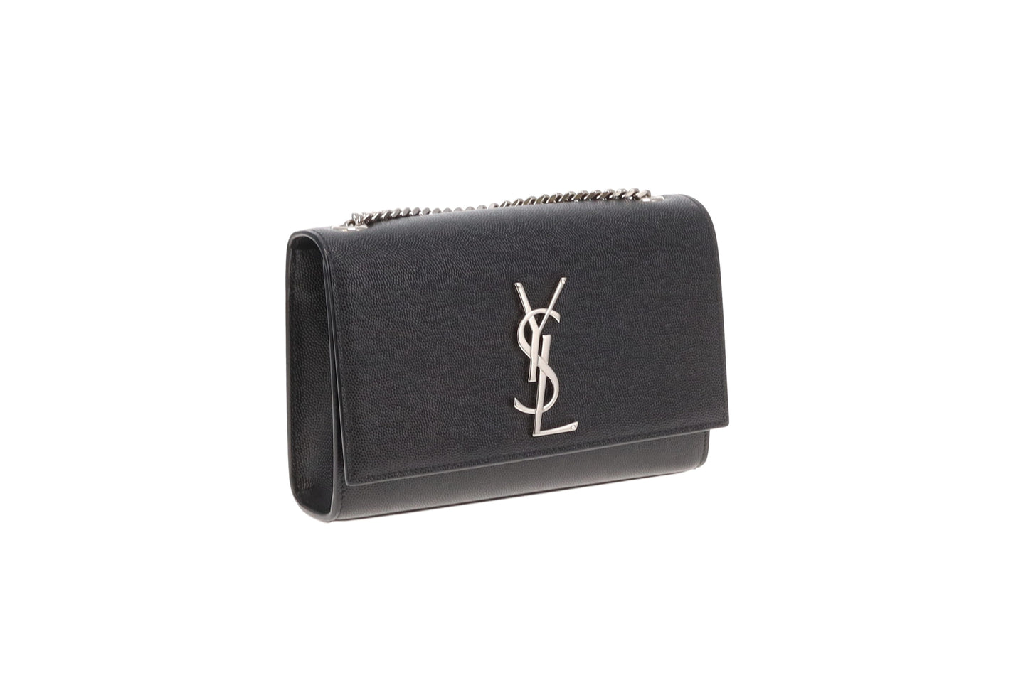 Saint Laurent Kate Medium Grain De Poudre Chain Bag Black