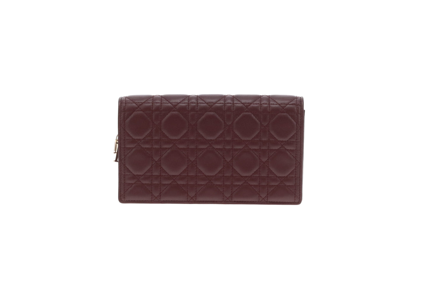 Dior Lady Dior Wallet on Chain Burgundy GHW 2013