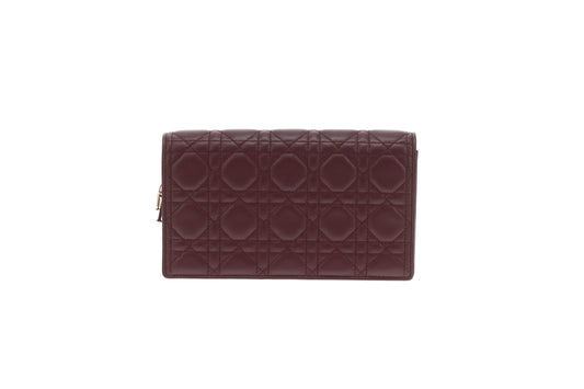 Dior Lady Dior Wallet on Chain Burgundy GHW 2013