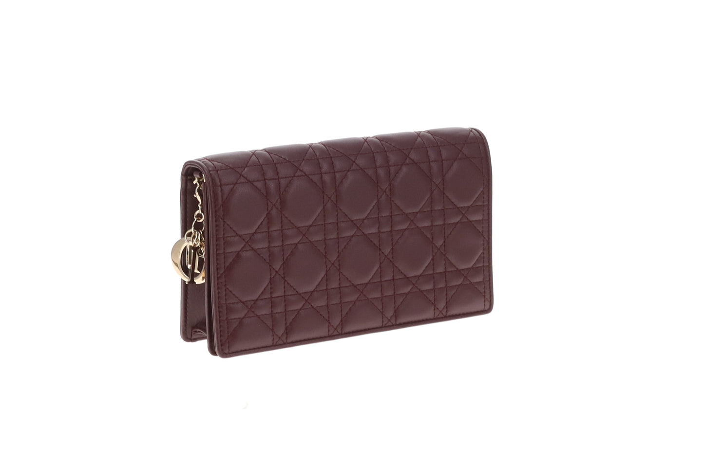 Dior Lady Dior Wallet on Chain Burgundy GHW 2013