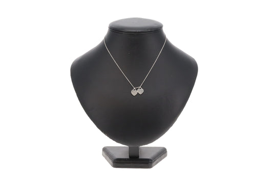 Tiffany & Co Double Mini Heart Tag In Sterling Silver With RTT