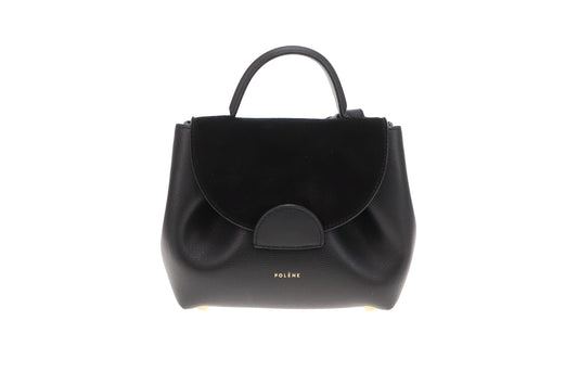 Polene Black Leather and Suede Numero Un Nano