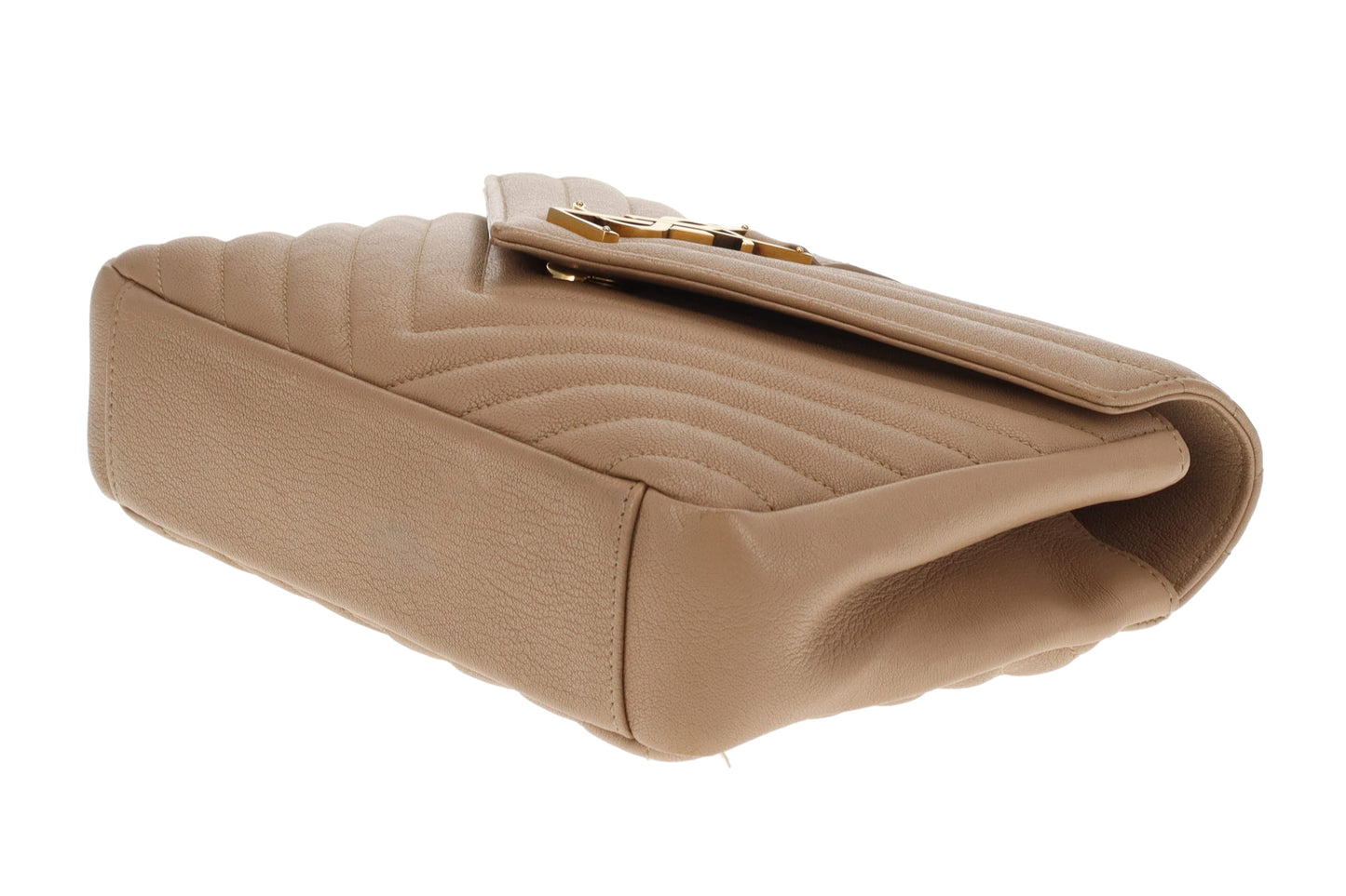 Saint Laurent College Bag In Dark Beige Leather