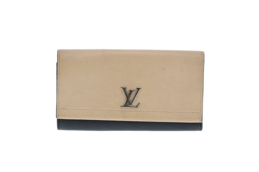 Louis Vuitton Lockme II Long Wallet Beige & Noir