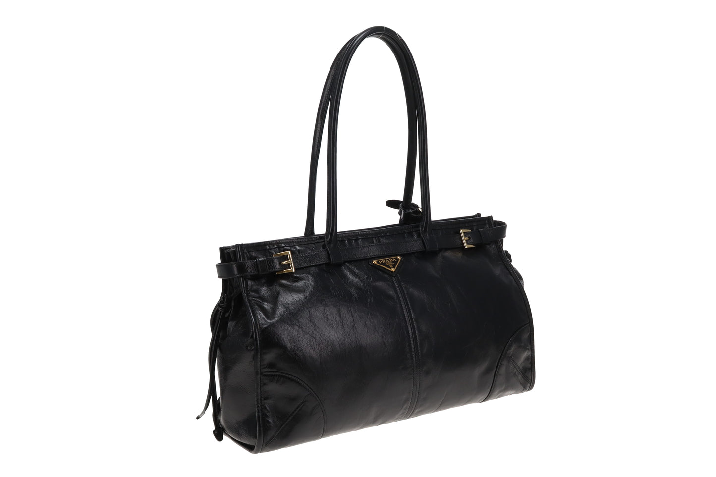 Prada Bonnie Large Black Soft Lux with Strap