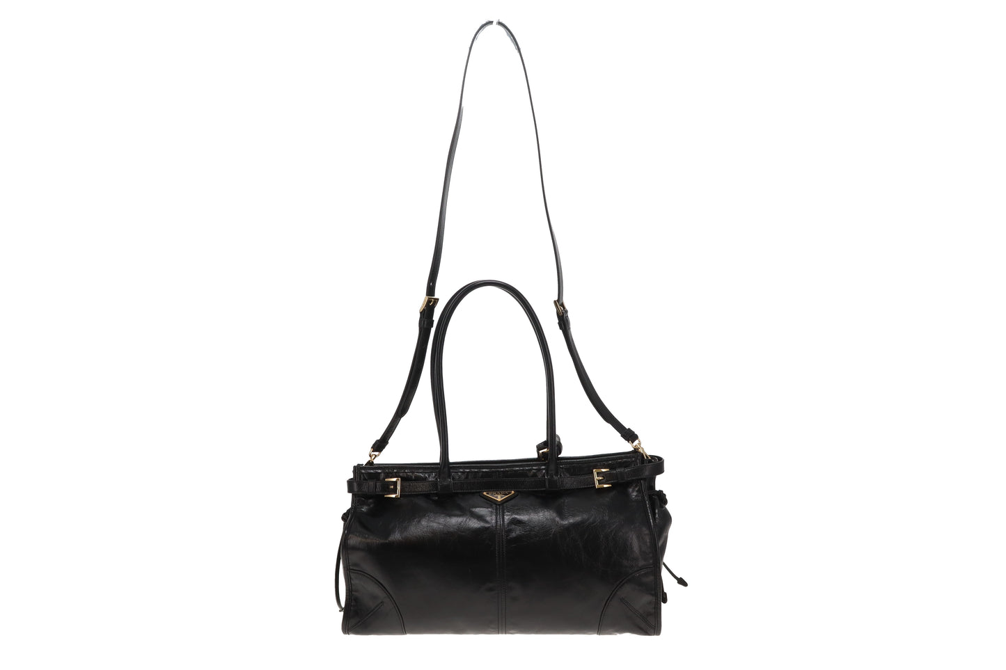 Prada Bonnie Large Black Soft Lux with Strap