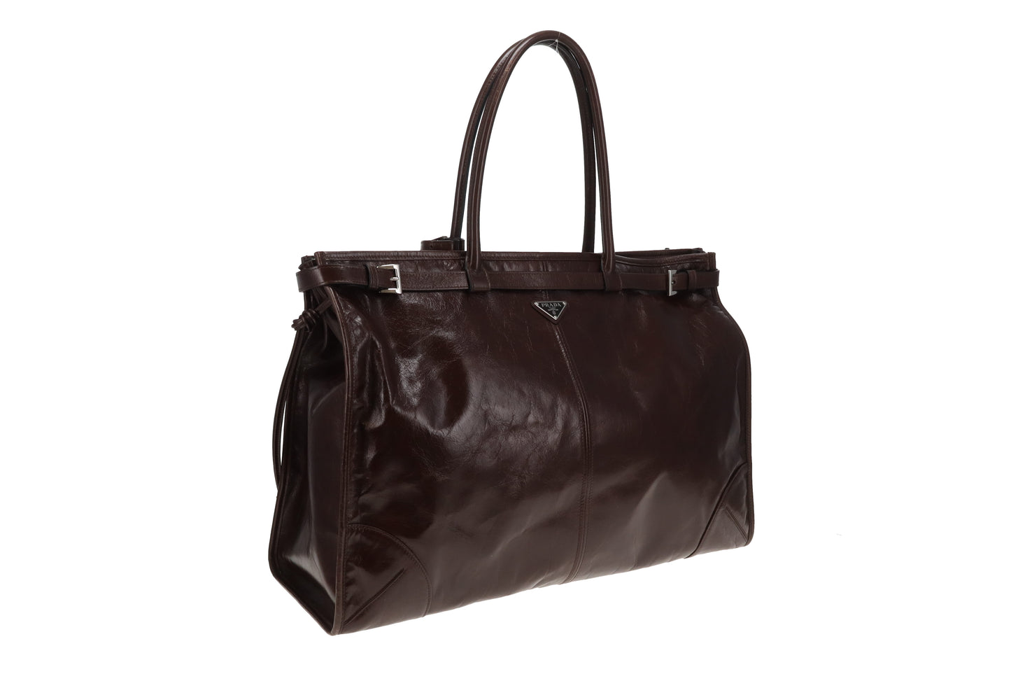 Prada Bonnie Extra Large Dark Brown Soft Lux with Strap