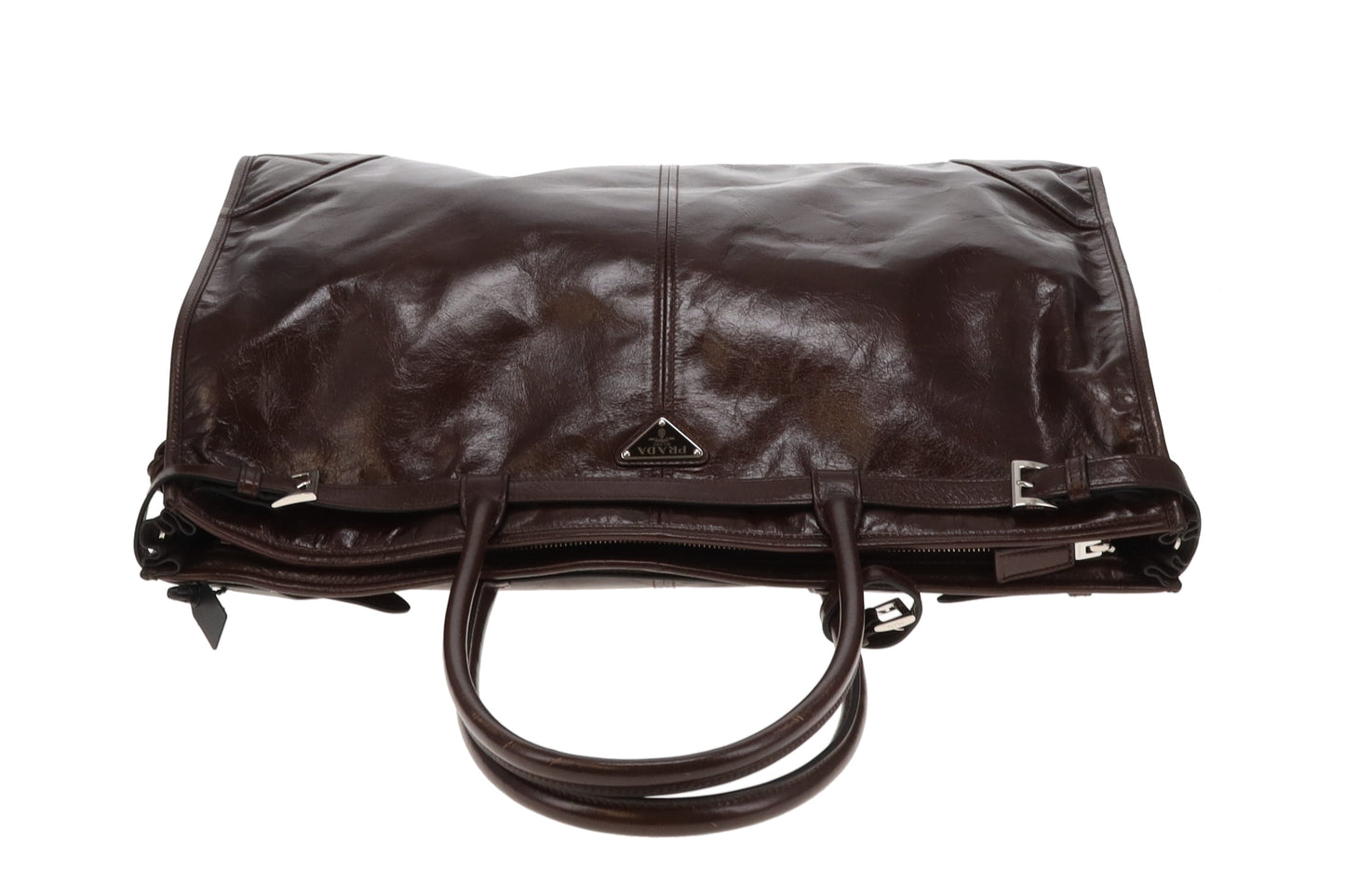 Prada Bonnie Extra Large Dark Brown Soft Lux with Strap
