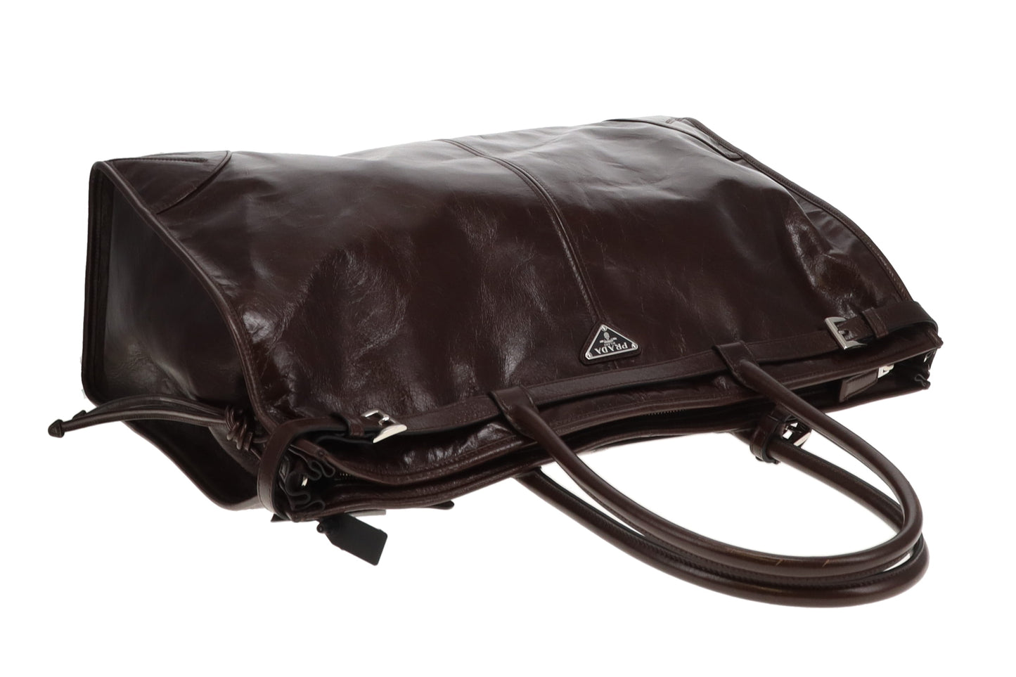 Prada Bonnie Extra Large Dark Brown Soft Lux with Strap