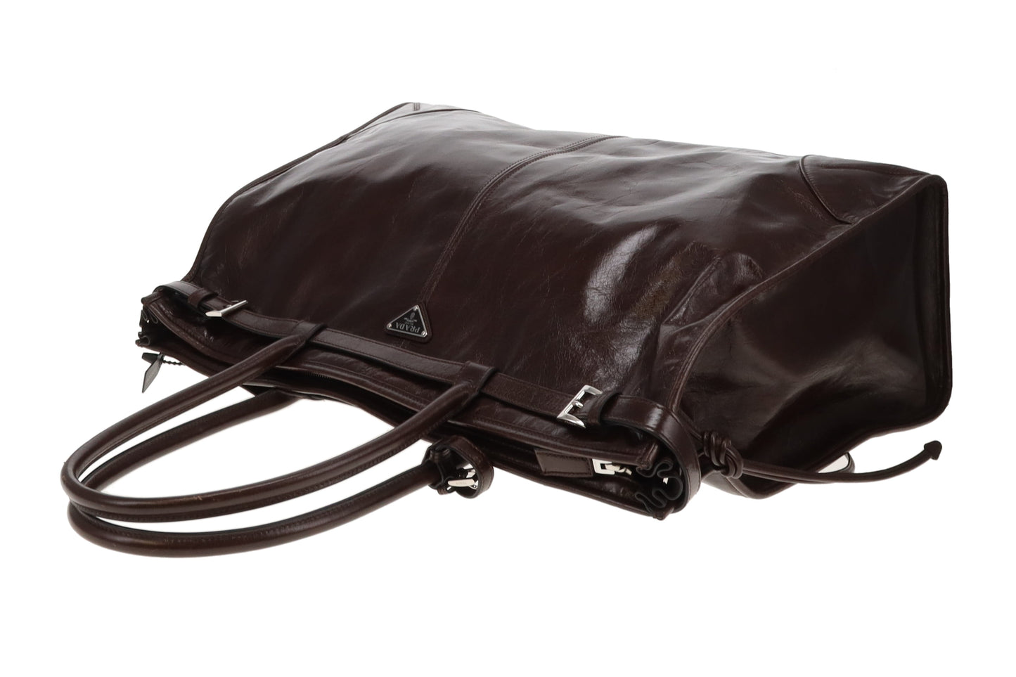 Prada Bonnie Extra Large Dark Brown Soft Lux with Strap