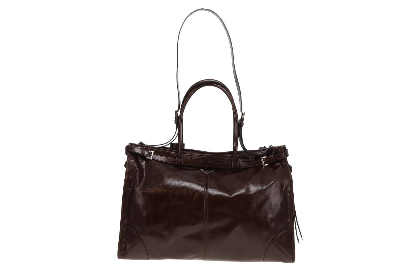 Prada Bonnie Extra Large Dark Brown Soft Lux with Strap