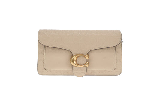 Coach Tabby 26 Bag – Cream Signature Embossed Leather with Silver Hardware