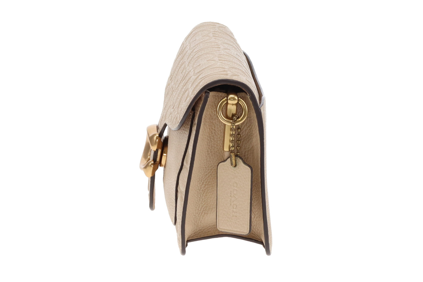 Coach Tabby 26 Bag – Cream Signature Embossed Leather with Silver Hardware