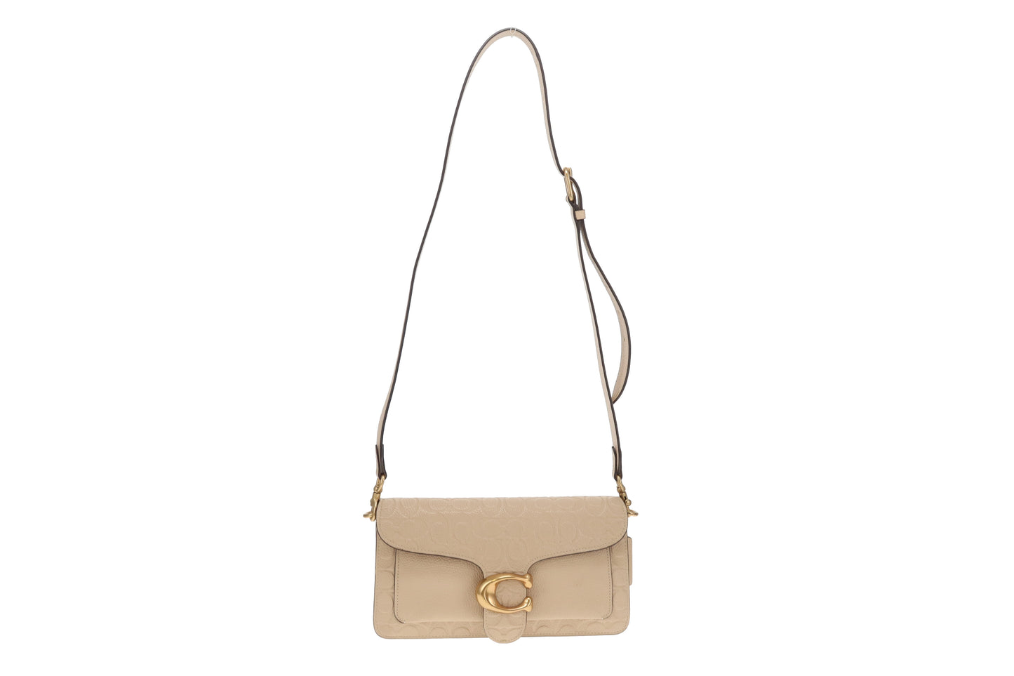 Coach Tabby 26 Bag – Cream Signature Embossed Leather with Silver Hardware