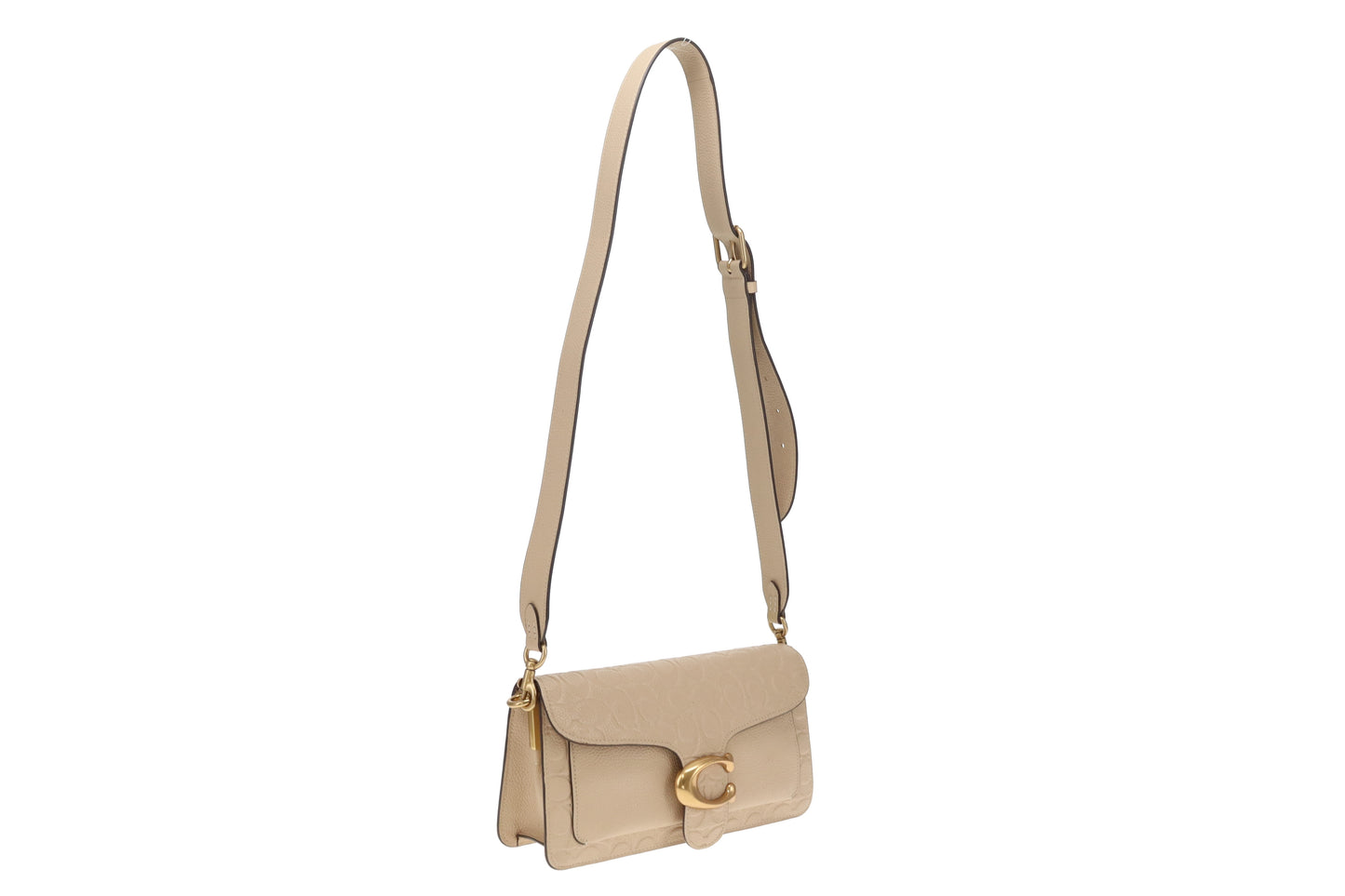 Coach Tabby 26 Bag – Cream Signature Embossed Leather with Silver Hardware
