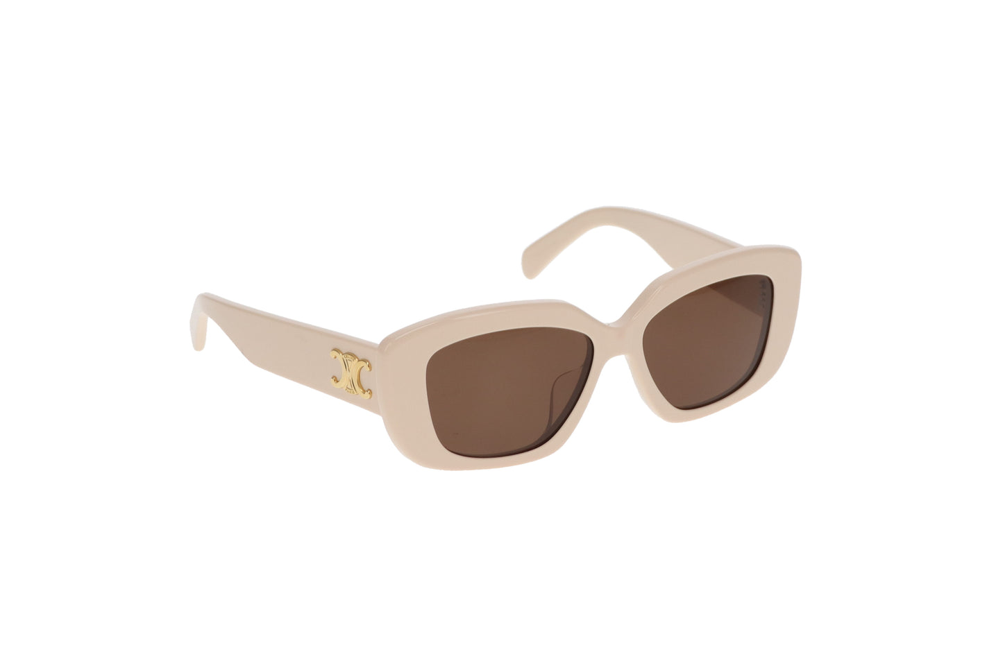 Celine Triomphe Sunglasses – Beige Acetate with Gold Hardware
