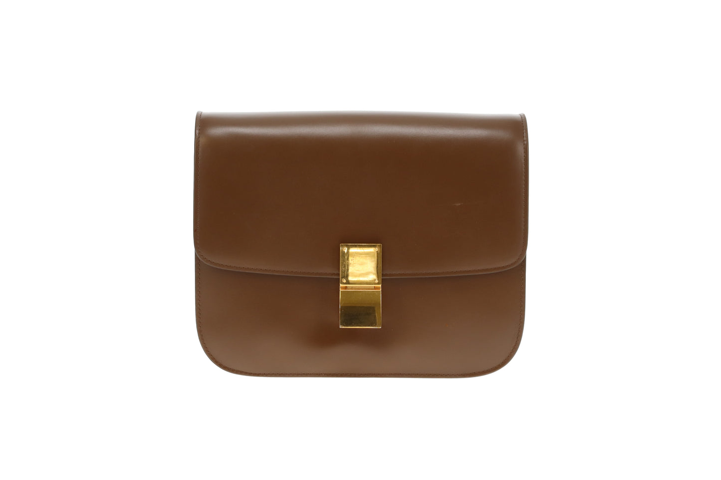 Celine Box Bag Medium Brown Smooth Leather