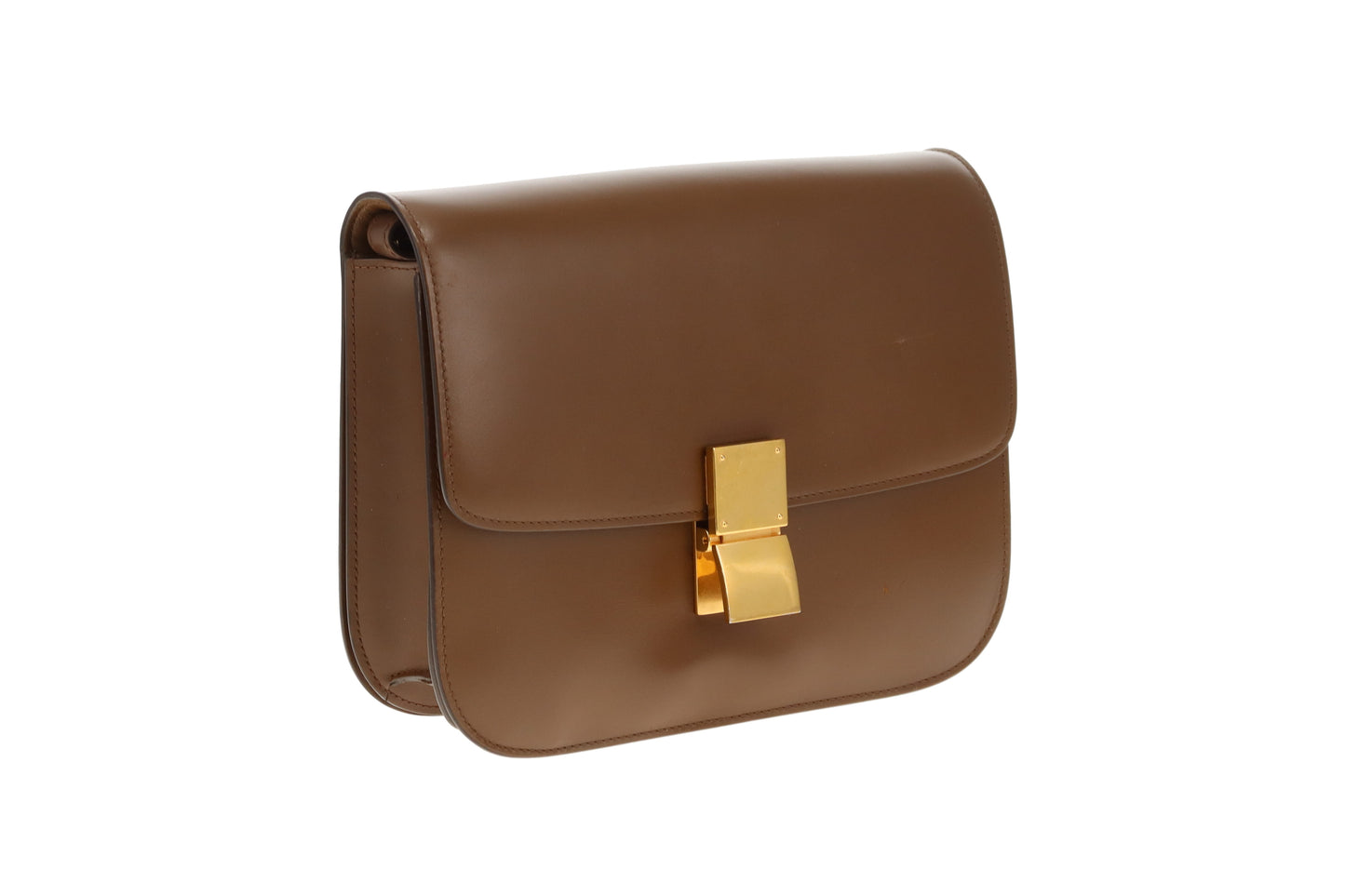 Celine Box Bag Medium Brown Smooth Leather