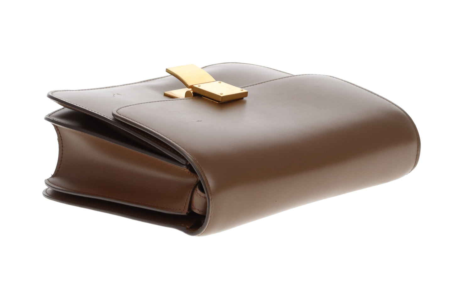 Celine Box Bag Medium Brown Smooth Leather