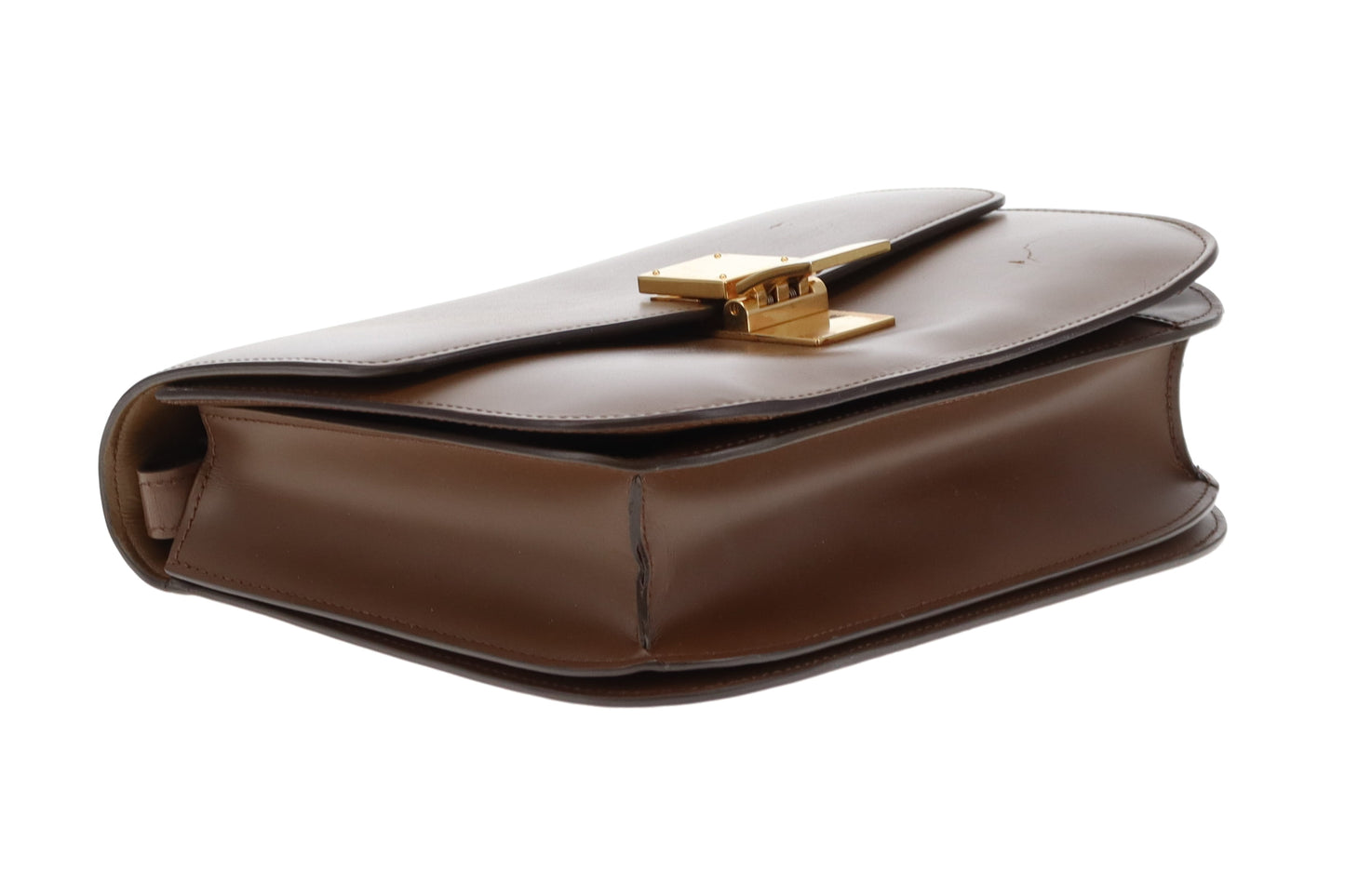 Celine Box Bag Medium Brown Smooth Leather
