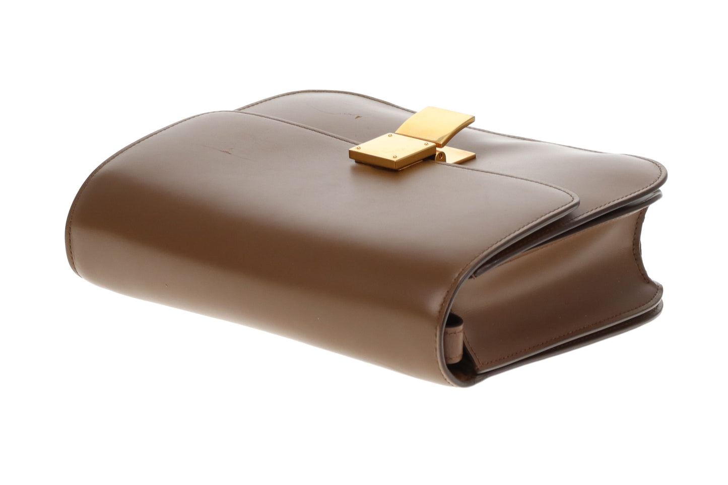Celine Box Bag Medium Brown Smooth Leather