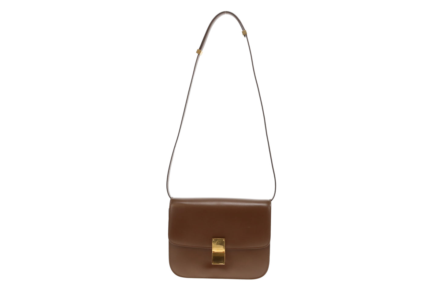 Celine Box Bag Medium Brown Smooth Leather
