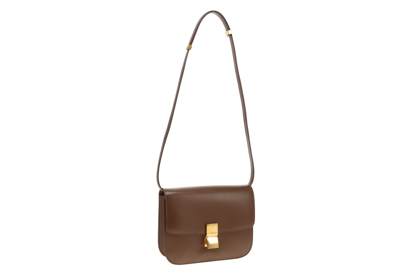 Celine Box Bag Medium Brown Smooth Leather