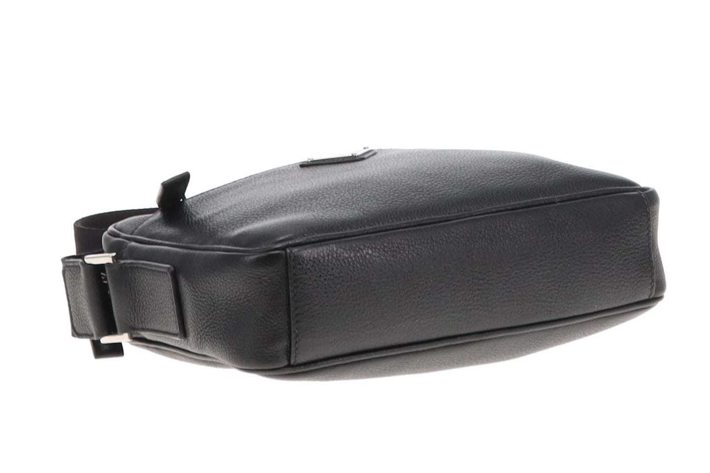 Prada Black Leather Front Pocket Messenger Bag