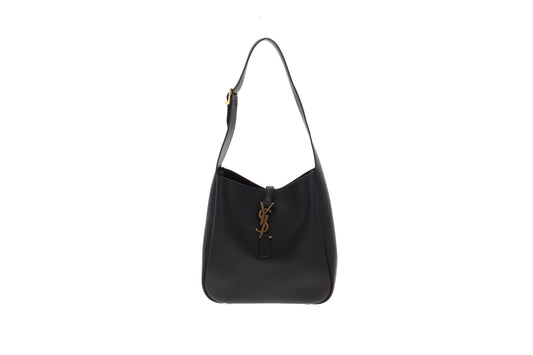 Saint Laurent Black Supple Leather Small Le 5 A 7 Cassandre Hook Shoulder Bag 2022